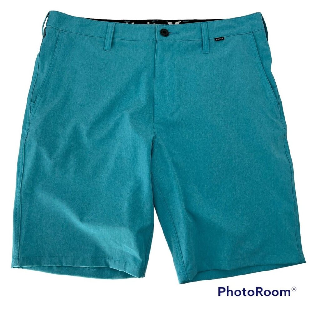 Men's Hurley Athletic Shorts - Teal Blue Casual Performance